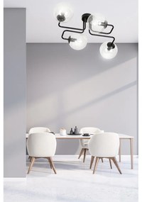 Lampadario da Soffitto BRENDI 4 in acciaio e vetro 4xE14 Colore delle Sfere Trasparente