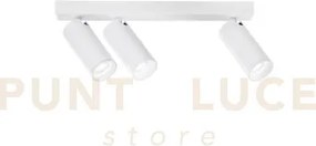 Spot plauto bianco in acciaio e alluminio 3 luci attacco gu10 mini ...
