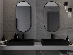 Mexen Loft specchio da bagno ovale 100 x 50 cm, cornice nera - 9851-100-050-000-70