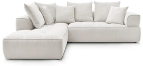 Divano angolare beige (penisola a sinistra/a L) con rivestimento in ciniglia Whesley – Bobochic Paris