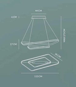 Rings sospensione 47w 2900lm 3000k ip20 dimm