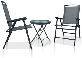 Set Da Bistrot 3 Pz Grigio İn Acciaio /