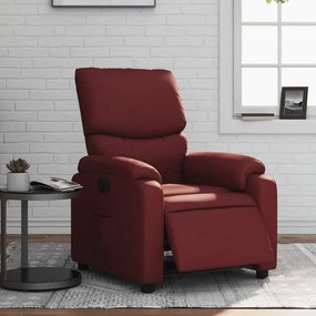 Poltrona Reclinabile Elettrica Rosso Vino İn Similpelle /