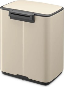 Cestino per la spazzatura beige in acciaio con pedale 7 l Bo – Brabantia