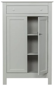 Cassettiera alta con serratura in legno di pino grigio chiaro 93x150 cm Eva - WOOOD