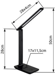 Globo 58439S -LED Lampada da tavolo dimmerabile con funzione Touch BRIGHTON LED/5W/230V nero