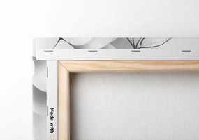 Stampa su tela – Fiori astratti in bianco e nero