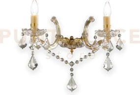 Florian applique a parete oro cristallo molato e vetro 2 luci attac...