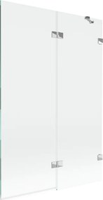 Mexen Lunar paratia per vasca da bagno a 2 ante destra 120 x 150 cm, trasparente, cromo - 897-120-100-01-00-P