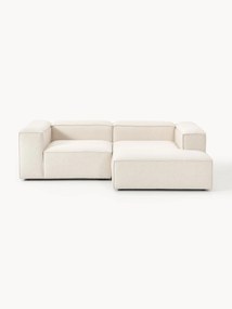 Divano angolare componibile 2 posti in misto lino Lennon