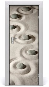 Adesivo per porta Pietre sulla sabbia 75x205 cm