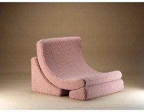 Poltrona per bambini rosa con rivestimento in bouclé Moon – Wigiwama