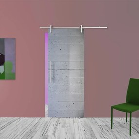 Porta scorrevole Cemento in alluminio grigio, L 88 x H 215 cm, con binario Ermes Destra