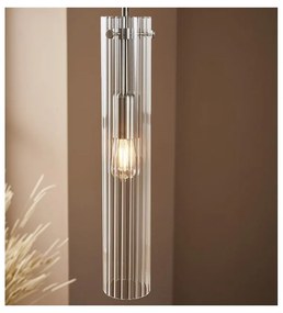 Lampadario argentato con paralume in vetro Tubo – Markslöjd