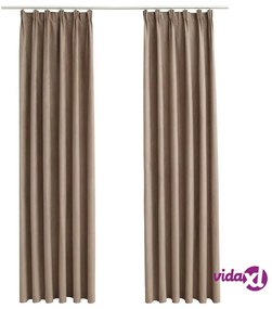 vidaXL Tende Oscuranti con Ganci 2 pz Grigio Talpa 140x175 cm