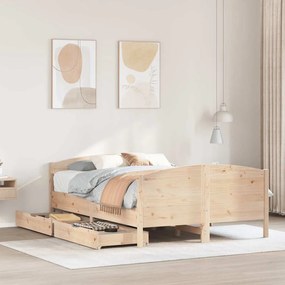 Letto Senza Materasso 140x200 Cm İn Legno Massello Di Pino /