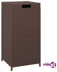 vidaXL Pattumiera Marrone 40x40x80 cm in Polyrattan