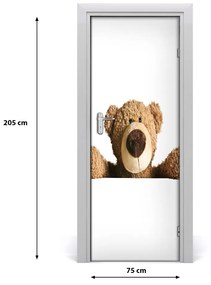 Adesivo per porta interna orsacchiotto di peluche 75x205 cm
