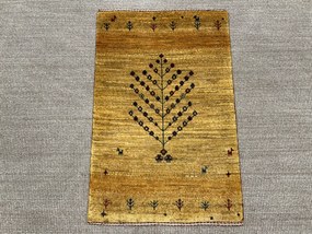Loribaft Tappeto 90x60 Giallo (Iran) Annodato A Mano
