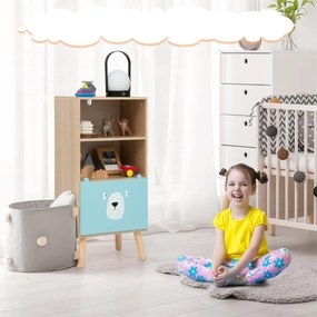 Costway Scaffale per bambini in legno a 3 livelli con cassetto, Mobile portagiochi per cameretta e stanza dei giochi Marrone