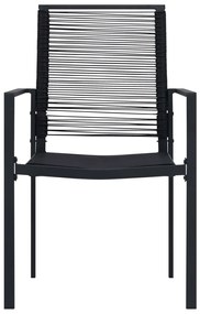 Sedie da giardino 2 pz in rattan pvc nero