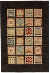 Bakhtiar Tappeto 120 x 190 Nero (Pakistan) Annodato A Mano