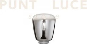 Lume smoke cromo 1 luce attacco e27 19,7x25cm in vetro soffiato