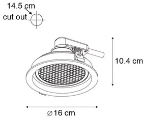 Set di 6 faretti da incasso moderni neri orientabili - Coop 111 Honey