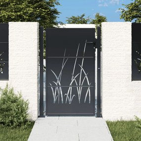 Cancello Giardino Antracite 105x155 Cm İn Acciaio Design Erba /