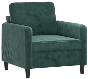 Poltrona verde scuro 60 cm velluto