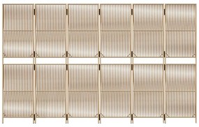 Divisorio per ambienti a 6 pannelli beige in polyrattan