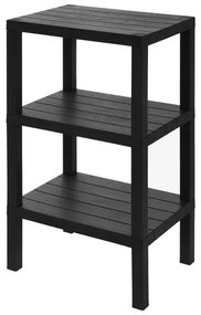 Scaffale bagno 3 ripiani nero effetto legno in kit montaggio Buzz