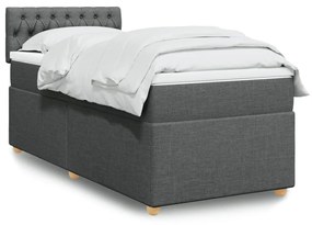 Giroletto A Molle Con Materasso Grigio Scuro 100x200 Cm Tessuto /