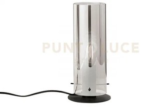 Lumetto magic nero e fume' 1 luce attacco e27 13x13x23cm in vetro e...