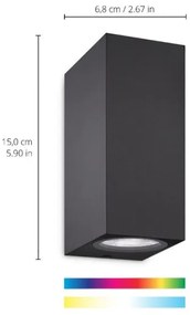 WiZ -LED RGBW Applique dimmerabile UP&DOWN 2xGU10/4,7W/230V Wi-Fi CRI 90 nero
