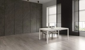 Tavolo TROPEA in legno, finitura marmo statuario e metallo verniciato bianco, allungabile 160&#215;90 cm &#8211; 220&#215;90 cm