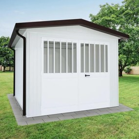 Garage acciaio Newport SAPIL, con porta battente 17.29 m², Sp 40 mm