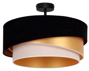 Duolla - Lampadario a plafone KOBO 1xE27/15W/230V diametro 45 cm nero/oro/color crema