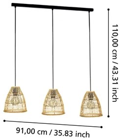 Eglo 43867 - Lampadario a sospensione AYESGARTH 3xE27/40W/230V