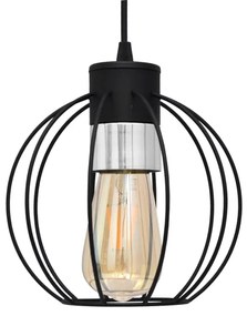 Lampadario a sospensione con filo STARLIGHT 1xE27/15W/230V nero/argento