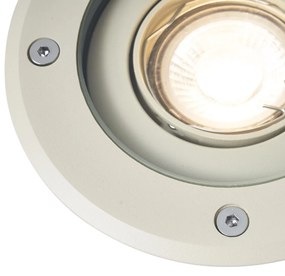 Faretto da terra moderno grigio beige GU10 50mm regolabile IP65 - Delux