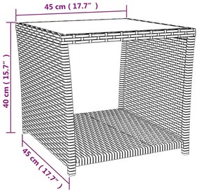 Set da Pranzo da Giardino 3 pz con Cuscini in Polyrattan Grigio