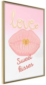 Poster  Pink Kisses  Cornice Quadri Cornice d'oro, Larghezza x Altezza Home decor 20x30