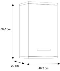Mobile da bagno sospeso VENOM bianco/rovere sonoma