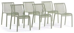 Set di 6 sedie da giardino in polipropilene Athena NEW GARDEN, colore verde salvia