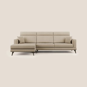Slide Divano angolare con schienali traslanti e poggiatesta regolabili in tessuto smacchiabile T05 beige