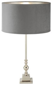 Lampada Scrivania Contemporanea Whitby Metallo Nichel Velluto Grigio 1 Luce E27