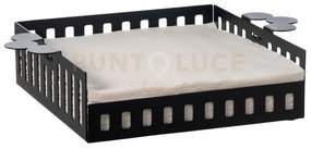 Portatovaglioli old grande nero in ferro 29x21x6hcm