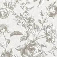 Carta da parati Myhome Fiore  bianco, 53 cm x 10.05 m