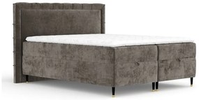 Letto boxspring grigio scuro con spazio contenitivo 200x200 cm Voyage - Maison de Rêve